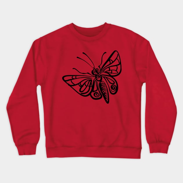 Black butterfly Crewneck Sweatshirt by burbuja